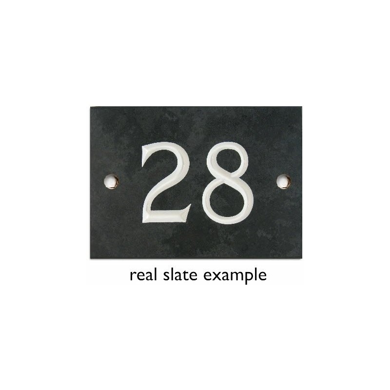 Engraved Slate House Number Plaque - 100 to 999 -