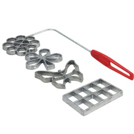 4 x Traditional Dough Mould Hworost Waffle Iron (1 cm), Waffle Bakery Spreewald Bows Set, Swedish Rosettes Shape, Rosette Wafers, Rosette Iron, Fried Waffles, Dipping Mould, Chworost