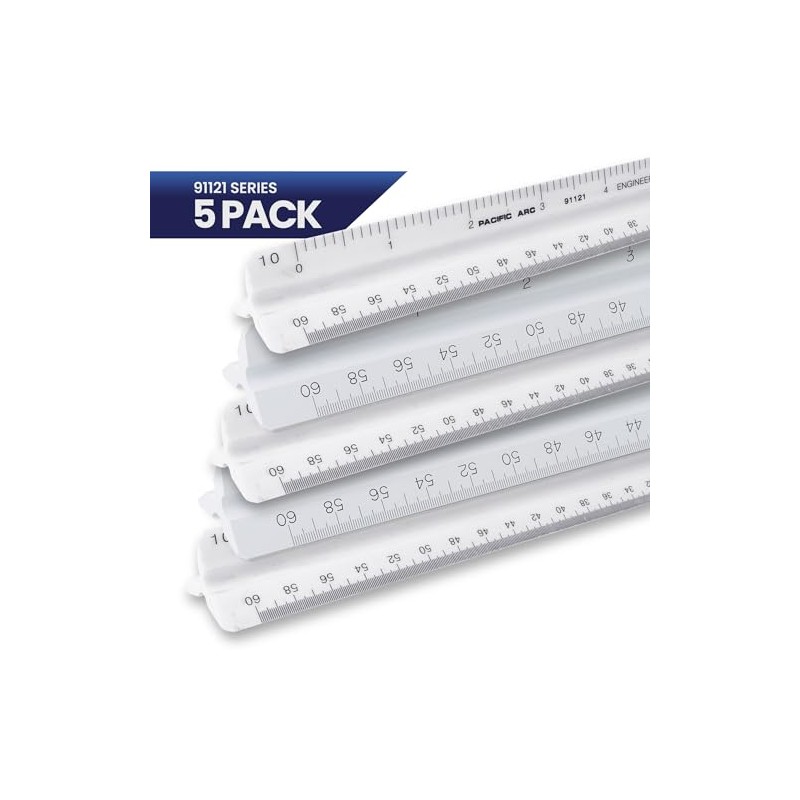 5 Pack - Pacific Arc Engineering Economy Scale Ruler,Divided by:10,