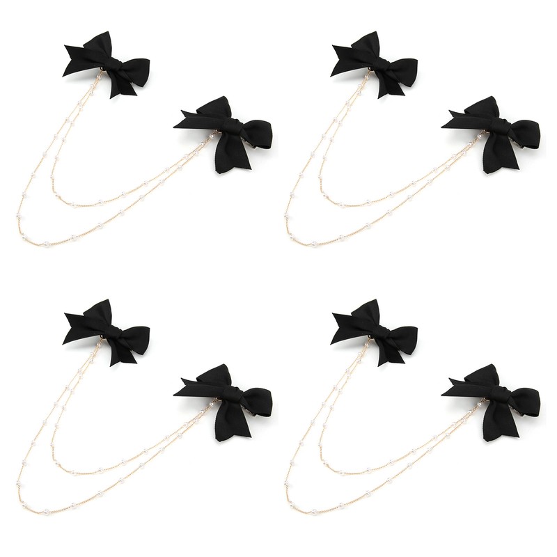 4Pcs Bow Hairpins Metal Snaps Barrettes Hair Clips Accessories with