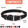 OOPSDOGGY Rolled Leather Dog Collar Reflective Roll Collars for Small