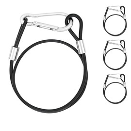 Kahedincy 4 Pcs Hanging Chains with Hooks, Security Cable with Loops, Stainless Safety Wire for Bird Feeder on Tree, and Hanging Plants