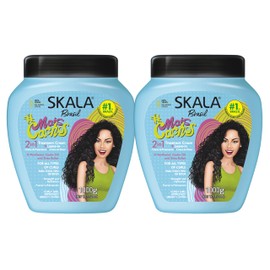 SKALA Mais Cachos Hydrates Curls, Eliminates Frizz, For Curly Hair - 2 IN 1 Conditioning Treatment Cream and Cream To Comb (2 Pack) 70.4 Ounce