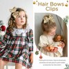 OAOLEER 2PCS 4.5inch Hair Bows for Girls, Gold Sparkling Satin