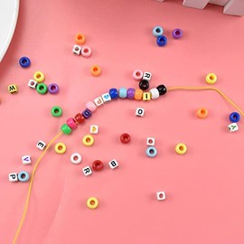960 Pieces Letter Beads Set for Kids - Colourful Beads for Bracelets, Hair Bands, Jewellery Making - Includes Elastic Jewellery Thread