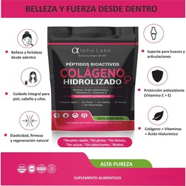 Alpha Labs Colágeno Hidrolizado 500g Antiedad Piel Péptidos