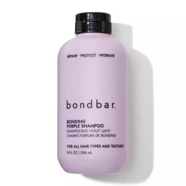 Bondbar 퍼플 브라이트닝 샴푸, 금발, 밝은 흰머리용, 황동 중화, 회복, 보호, 수분 공급, 비건, 동물 실험 Bondbar Purple Brightening Shampoo for Blonde, Lightened Hair, Brass Neutralizing, Recovering, Protecting, Moisturizing, Vegan, Cruelty-Free