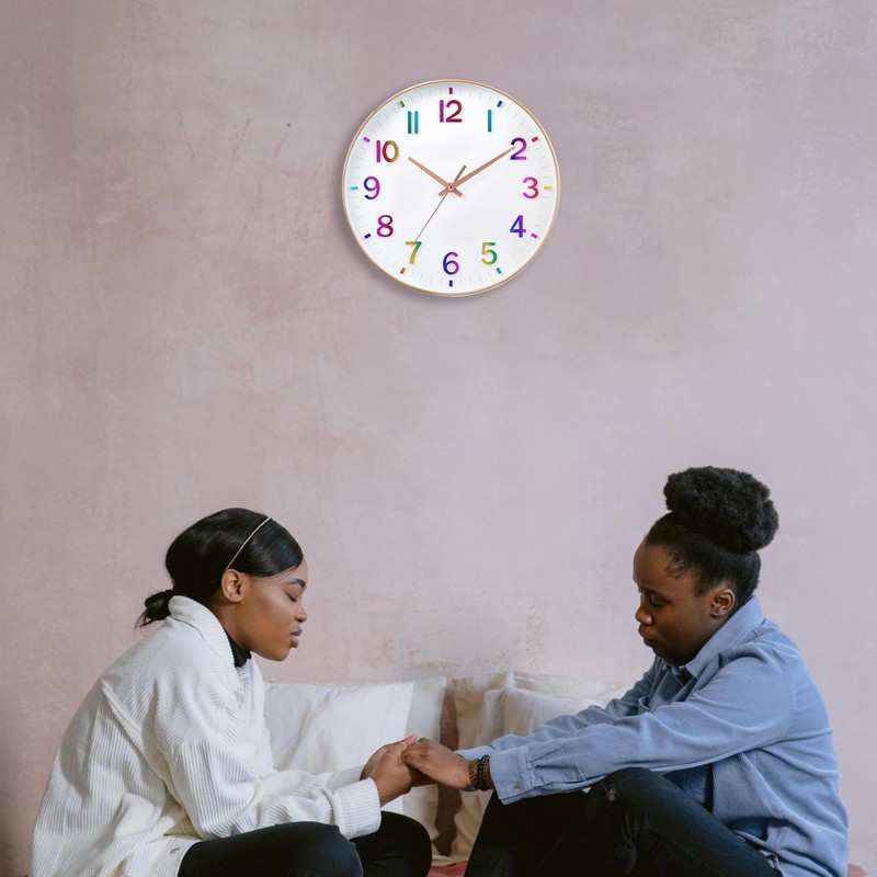 HZDHCLH Radio-Controlled Clock 30 cm Large Dial Wall Clock Silent