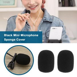 10 Pcs Microphone Foam Covers Microphone Windshields Mini Size Foam Microphone Cover Accessories for Online Meeting Singing Interview Black