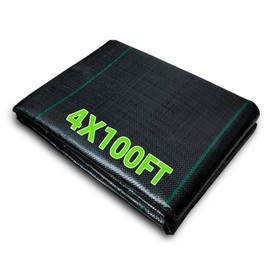 Groweco Landscape Fabric 4FT X 100FT Heavy Duty Weed Barrier Fabric,Weed Landscape Fabric Barrier, Heavy Duty Geotextile 3.2 OZ Garden Fabric Weed Barrier for Flower Bed, Ground Fabric