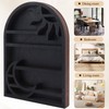 AWAOVV Wood Storage Shelf, Crescent Sun and Moon Crystal Shelf,