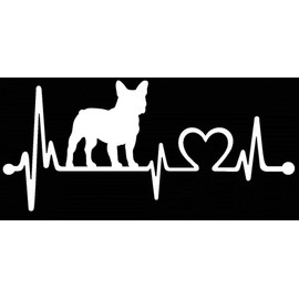 K1028 French Bulldog Heartbeat Lifeline Monitor Dog Decal Sticker …