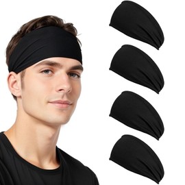 AUGUSTYUE Diademas Deportivas para La Cabeza, Elástica Banda para Hombre y Mujer Diademas de Cabello Deportivas Antideslizante, Secado Rápido, Absorbe El Sudor, Transpirable (Negro)