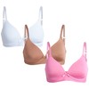 bebe Girls' Training Bra - 3 Pack Wire Free Soft