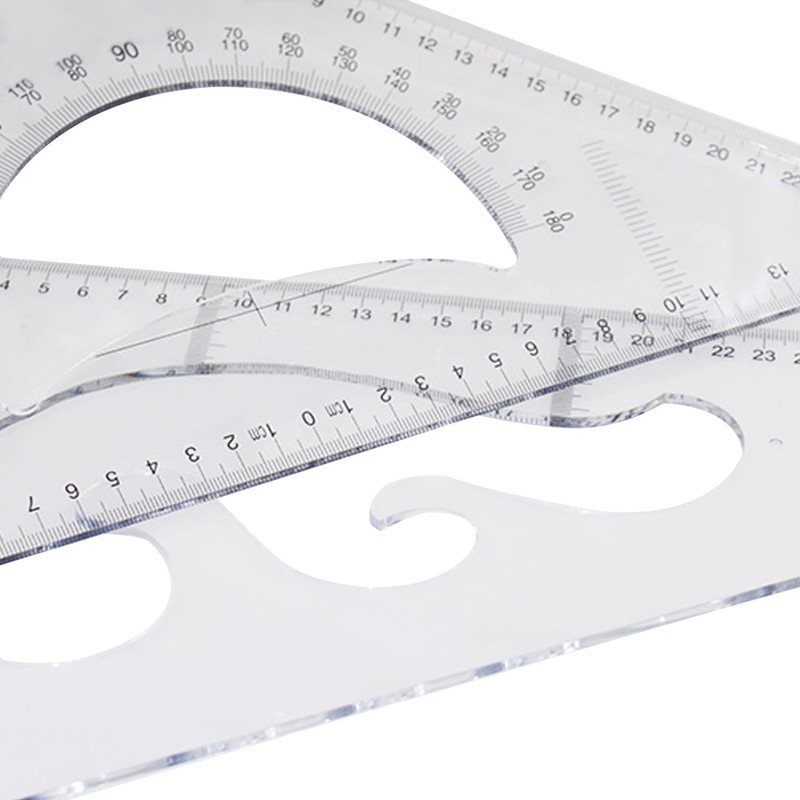Utoolmart 35CM Large Triangle Ruler Square Set, Plastic Triangular Scale