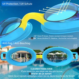 ZABERT Swimming goggles for children, K1 swimming goggles, children's swimming goggles, chlorine goggles for teenagers, children, junior, boys, girls, 2 3 4 5 6 7 8 9 10 11 12 years black red