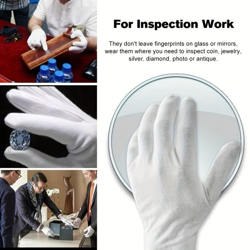 ROMAXO 2 Pairs 100% Cotton Moisturising and Protective Gloves Cotton