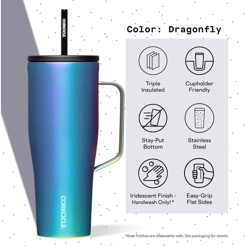 Corkcicle Dragonfly 30 oz Cold Cup XL Insulated Tumbler Handle