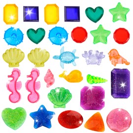 30 PCS Diving Gems Pool Toys, Colorful Big Diamond Pirate Treasure Diving Gems Toys, Sinking Swimming Pool Toys, Underwater Gemstones Diving Dive Throw Swimming Training Water Games Summer Gifts Toys