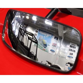 DELUXE BOLT ON Rear View Mirror 12"W x 4 1/2"T for 2017+ Polaris Ranger 900 XP (for Pro-Fit cage with Mirror Tab pictured)