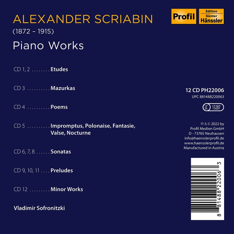 Alexander Nikolayevich Scriabin 150th Anniversary