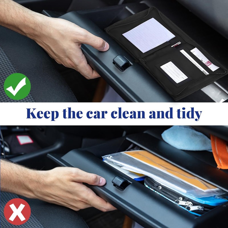 BlinBlin Car Document Holder with Multiple Pockets - Oxford Fabric
