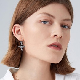 VENACOLY Moth Earrings 925 Sterling Silver Luna Moth Gothic Earrings Witch Moth Jewelry for Women