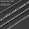 YADOCA 4PCS Silver Chains for Men Stainless Steel Necklace for
