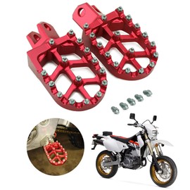 AnXin Dirt Bike Foot Pegs CNC Footpegs Footrest Foot Pedals Rests for DRZ400 2000-2004 DRZ400E 2000-2007 DRZ400S 2000-2024 DRZ400SM 2005-2024 RM250 1989-2006 RM250Z 2001-2006 RMX250 1989-1996 Red
