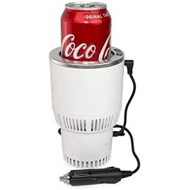 BFYCHYC Premium 2-in-1 Car Cup Cooler Warmer Smart Car Cup Mug Holder Auto Tumbler Holder (White and Silver) (HDE-01)