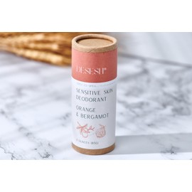 Sensitive Natural Deodorant (Aluminum Free, No Artificial Scents, Plastic Free Packaging) (Orange & Bergamot)