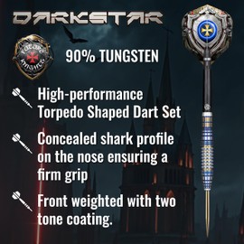 Future Knights Darkstar Steel Tip Dart Set-90% Tungsten Professional Darts for Bristle Dartboard