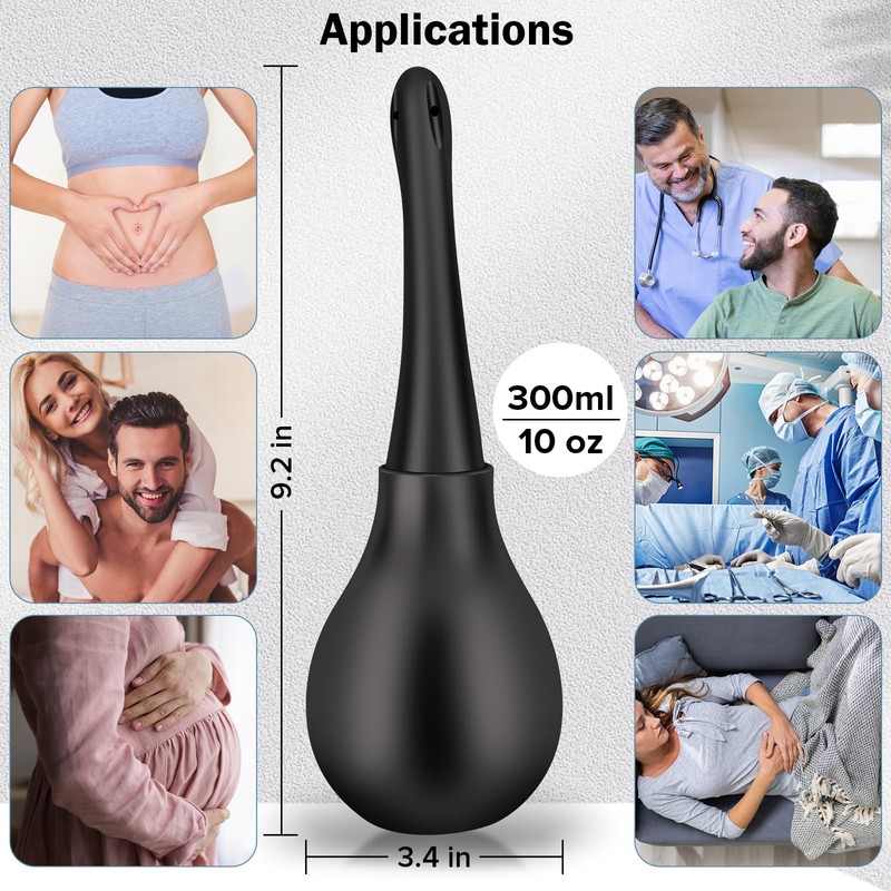 SewXew Enema Bulb Anti Backflow Anal Douche Kit with Lube