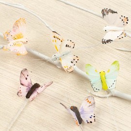 Pack of 24 Pastel Artificial Assorted Butterflies by Factory Direct Craft - Butterfly Picks for Spring Arrangements and Summer Displays