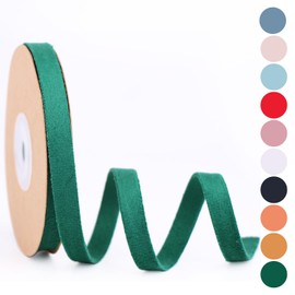 BYZANDQI Velvet Ribbon 10 m x 1 cm Velvet Decorative Ribbon Set Bow Ribbon Jewellery Ribbon Gift Ribbon Christmas (Green 10 m)