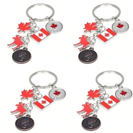 Key Chain Flag Key Ring Canadian National Flag Keychains Decorative Hanging Keyrings Canada Souvenirs Key Holders