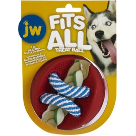 JW Pet FITS All Treat Ball Dog Toy, Red, 60638