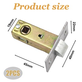Set of 2 45mm Tubular Door Latches - Easy to Install and Durable for Home and Office
