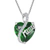 YL Mum Necklace 925 Sterling Silver Heart Pendant 12 Birthstone