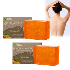 Calendula Turmeric Soap Brightening Soap for Natural Skin Shine, Calendula Turmeric Facial Cleanser, Natural Turmeric Soap Piece for Face and Body, Oil Control and Deep Cleansing