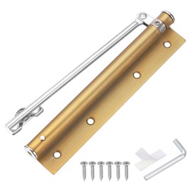 sourcing map 195mm/7.68" Spring Door Closer, Stainless Steel Automatic Door Closers with Adjustable Closing Speed for Home Self-Closing 5kg Door, Brass