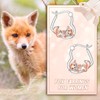 PELOVNY Fox Earrings 925 Sterling Silver Fox Huggie Hoop Earrings