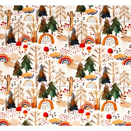 Swafing Baumwolljersey Stoff Waldtiere – 50x155cm – Kinderstoff mit Aquarell Waldmotiv – Jersey Meterware für Baby- & Kinderkleidung – weich & elastisch – OEKO-TEX zertifiziert