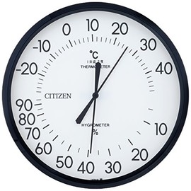 Rhythm Citizen 9CZ013-003 Temperature/Humidity Meter, Hanging Type, TM-42, White