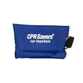 CPR Savers & First Aid Supply CPR Face Shield Mask Keychain Kit with Gloves for CPR Training and Rescue (50, Blue)