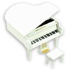 BinkeGG White Wooden Wind up Grand Piano Music Box with