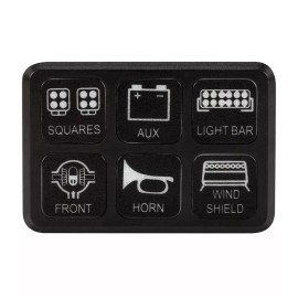 Pilot Automotive 6 Gang Universal LED Switch Panel System Push Button Bully Truck SUV UTV Offroad