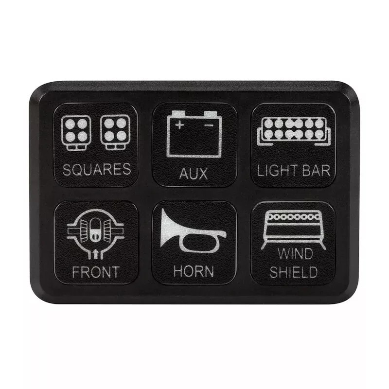 Pilot Automotive 6 Gang Universal LED Switch Panel System Push