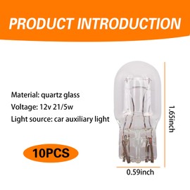 ijuicy 10 PCS Brake Light Bulbs, T20 7443 Tail Light Bulb Reverse Light Bulb, Long Life Miniature Led Bulb, DRL Indicator Light Micro Bulb Parts, Universal Car Lighting Accessory (White)