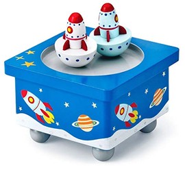 Mousehouse Gifts Rocket Wooden Music Box, Musical Toys, Early Development and Activity Toys